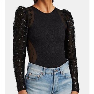 OPENING CEREMONY Sequined & Tulle Bodysuit